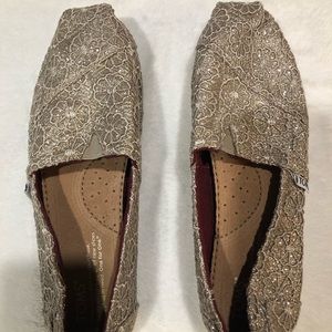 TOMS flower glitter shoes